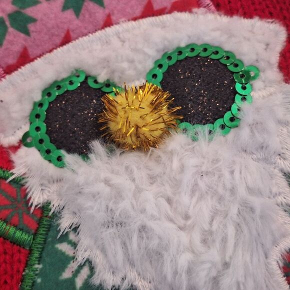 Holiday Time Embellished Cardigan Sweater Tunic Gnomes Snowflakes Argyle size M - Picture 7 of 16